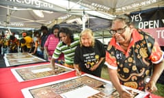 The Barunga Voice Declaration being signed.