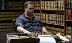 Paul Walter Hauser takes a lie-detector test in Richard Jewell.