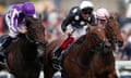 Frankie Dettori steers Anapurna to victory in the Oaks at Epsom.