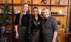 Chelsea and Hillary Clinton with Kim Kardashian, centre, in Gutsy