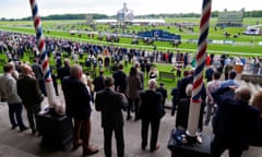 Racegoers watching Dancing In Paris win the Stuey Weston & Friends Getting Out Handicap at York.