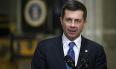 US President Biden Infrastructure Law Press Conference In New York City, United States - 31 Jan 2023<br>Mandatory Credit: Photo by John Lamparski/NurPhoto/REX/Shutterstock (13749197aj) US Secretary of Transportation Pete Buttigieg speaks prior to US President Joe Biden's discussion aobut funding for the "Hudson Tunnel Project" at the West Side Rail Yard on January 31, 2023 in New York City, USA. The project by some estimates is said to facilitate the commute for approximately "200,000 passenger trips per weekday on Amtrak and New Jersey Transit". The construction of the 16 billion dollar project is expected to begin in the fall of 2024, and is due for completion in 2035. US President Biden Infrastructure Law Press Conference In New York City, United States - 31 Jan 2023