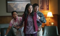 Stephanie Hsu, Michelle Yeoh and Ke Huy Quan in Everything Everywhere All at Once