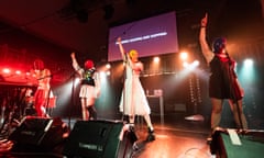 ‘A reproachful desperate cry’ … (L-R) Diana Burkot, Taso Pletner, Maria Alyokhina and Olga Borisova of Pussy Riot performing Riot Days in Edinburgh, 8 November 2022.