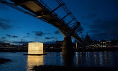 Korean artist Ik-Joong Kang’s sculpture floating on the river Thames