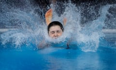 Birmingham Commonwealth Games 2022 day eleven<br>Andrea Spendolini Sirieix, daughter of TV personality Fred Sirieix, jumps into the pool in celebration after winning the mixed synchronised 10m platform final with team-mate Noah Williams during day eleven of the Commonwealth Games at Sandwell Aquatics Centre on August 8th 2022 in Birmingham (Photo by Tom Jenkins)