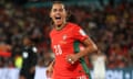 Kika Nazareth celebrates after scoring Portugal’s second goal against Vietnam.