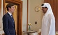 FILES-QATAR-US-POLITICS-DIPLOMACY<br>(FILES) In this file handout photo released by the Qatar News Agency (QNA)on September 2, 2020, shows Senior Advisor to US President Jared Kushner (L) meeting with Qatar's ruler Emir Sheikh Tamim bin Hamad al-Thani in the Qatari capital Doha. - US President Donald Trump's son-in-law and senior adviser Jared Kushner will visit Saudi Arabia and Qatar this week in a bid for further diplomatic deals in the region before leaving the White House, according to media reports. (Photo by - / Qatar News Agency / AFP) / RESTRICTED TO EDITORIAL USE - MANDATORY CREDIT "AFP PHOTO / QATAR NEWS AGENCY " - NO MARKETING NO ADVERTISING CAMPAIGNS - DISTRIBUTED AS A SERVICE TO CLIENTS (Photo by -/Qatar News Agency/AFP via Getty Images)