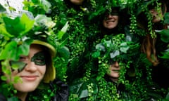 Performers in the St Patrick's Day parade in Dublin on 17 March.