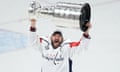 Alex Ovechkin hoists the Stanley Cup after defeating the Vegas Golden Knights