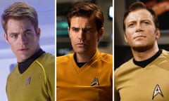 Chris Pine, Paul Wesley and William Shatner as Star Trek character Captain Kirk