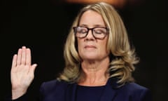 Christine Blasey Ford is sworn in before testifying to the Senate Judiciary Committee on Capitol Hill in Washington<br>Christine Blasey Ford closes her eyes as she is sworn in before testifying to the Senate Judiciary Committee confirmation hearing for President Donald Trump's Supreme Court nominee Judge Brett Kavanaugh on Capitol Hill in Washington, U.S., September 27, 2018. Picture taken September 27, 2018. REUTERS/Jim Bourg