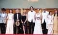 "Megalopolis" Red Carpet - The 77th Annual Cannes Film Festival<br>CANNES, FRANCE - MAY 16: (L-R) Giancarlo Esposito, Aubrey Plaza, Francis Ford Coppola, Romy Croquet Mars, Adam Driver, Nathalie Emmanuel, Laurence Fishburne, Kathryn Hunter and Talia Shire attend the "Megalopolis" Red Carpet at the 77th annual Cannes Film Festival at Palais des Festivals on May 16, 2024 in Cannes, France. (Photo by Gisela Schober/Getty Images)