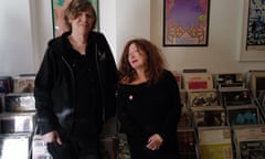The joy of hanging out … Thurston Moore, left, and Suzanne Moore in the former’s pop-up record store.