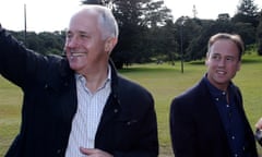 Malcolm Turnbull and with Greg Hunt in Sydney