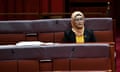 Fatima Payman sitting alone in the senate
