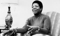 Maya Angelou<br>8th April 1978: American poet and author Maya Angelou gestures while speaking in a chair during an interview at her home. (Photo by Jack Sotomayor/New York Times Co./Getty Images)