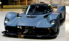 The Aston Martin Valkyrie is displayed at the 89th Geneva International Motor Show in Geneva, Switzerland, in 2019.