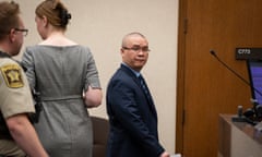 Tou Thao leaves the courtroom after his sentencing hearing in Minneapolis, Minnesota, on 7 August. 