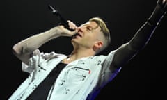 Macklemore & Ryan Lewis Perform At O2 Arena In London<br>LONDON, ENGLAND - APRIL 27:  Macklemore of Macklemore & Ryan Lewis performs on stage at The O2 Arena on April 27, 2016 in London, England.  (Photo by C Brandon/Redferns)