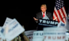 U.S. Republican presidential candidate Donald Trump takes the stage at a campaign rally in Bangor, Maine, June 29, 2016. REUTERS/Brian Snyder TPX IMAGES OF THE DAY