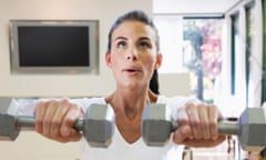 woman with dumbbells