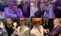 Celebrities sign Sandy Powell’s suit.