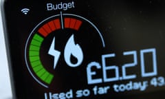 Close up of a house smart meter reading £6.20 used so far today