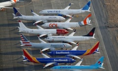 FILE PHOTO: An aerial photo shows Boeing 737 MAX aircraft at Boeing facilities at the Grant County International Airport in Moses Lake, Washington, September 16, 2019. REUTERS/Lindsey Wasson/File Photo