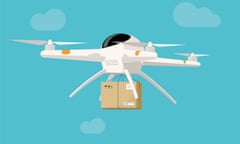 drone carrying package illustration