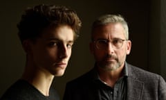 Steve Carell,Timothee Chalamet<br>In this Sept. 6, 2018 photo, Timothee Chalamet, left, and Steve Carell appear during a portrait session at the Omni King Edward Hotel to promote their film, “Beautiful Boy,” during the Toronto Film Festival in Toronto. (Photo by Chris Pizzello/Invision/AP)