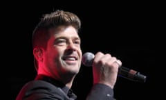 Robin Thicke<br>FILE - In this Aug. 7, 2015 file photo, Robin Thicke performs during the Steve Harvey Morning Show live broadcast at the Georgia World Congress Center in Atlanta. A federal court in Los Angeles released on Monday, Oct. 26, 2015, snippets of videotaped deposition testimony given by Thicke and Pharrell Williams in a copyright infringement case filed by Marvin Gaye's children over the 2013 hit song, "Blurred Lines." The footage includes testimony that was played for a jury that determined in March 2015 that Williams and Thicke copied Gaye's hit, "Got to Give It Up" and awarded the family $7.4 million, a verdict that has since been cut to $5.3 million. (Photo by Robb D. Cohen/Invision/AP, File)