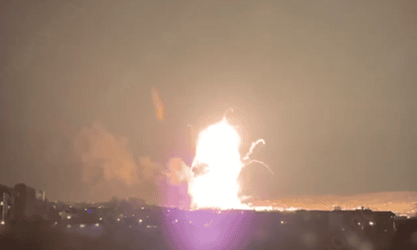 Large explosion in Crimea as Ukrainian airstrike hits Russian warship – video