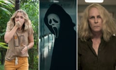 Slasher films: L-R: I Know What You Did Last Summer, Scream, Halloween Kills
