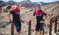 Chris Froome and Geraint Thomas chat at Team Ineos’s altitude training camp in Tenerife in May.
