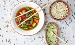 Shuko Oda’s chilled udon with summer vegetable agebitashi