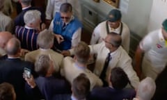 The Australian cricket team confronted by angry MCC members in the Long Room
