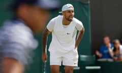 Nick Kyrgios shouts out in his match with Paul Jubb on Court 3.