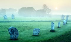 Stone circle at Avebury, Wiltshire, UK.