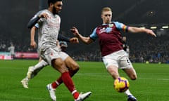 Burnley FC v Liverpool FC - Premier League<br>BURNLEY, ENGLAND - DECEMBER 05: (THE SUN OUT,THE SUN ON SUNDAY OUT) Joe Gomez of Liverpool  with Ben Bee of Burnley during the Premier League match between Burnley FC and Liverpool FC at Turf Moor on December 5, 2018 in Burnley, United Kingdom. (Photo by Nick Taylor/Liverpool FC/Liverpool FC via Getty Images)