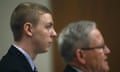 In this Feb. 2, 2015 photo, former Stanford student and athlete Brock Turner appaers in a Palo Alto, Calif., courtroom. A fledgling campaign to recall the judge who sentenced the former Stanford University swimmer to six months in jail for sexually assaulting an unconscious woman gained momentum Friday, June 10, 2016, as three prominent political consultants joined the effort. (Karl Mondon/San Jose Mercury News via AP) MANDATORY CREDIT