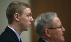 In this Feb. 2, 2015 photo, former Stanford student and athlete Brock Turner appaers in a Palo Alto, Calif., courtroom. A fledgling campaign to recall the judge who sentenced the former Stanford University swimmer to six months in jail for sexually assaulting an unconscious woman gained momentum Friday, June 10, 2016, as three prominent political consultants joined the effort. (Karl Mondon/San Jose Mercury News via AP) MANDATORY CREDIT
