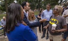 West Philadelphia resident Sabrina Morgan, right, with Rohit Chopra, the CFPB director, and Kristen Clarke, assistant attorney general for the DoJ's Civil Rights Division.