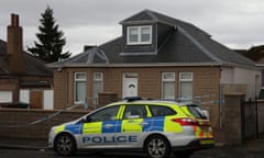 Police outside the Edinburgh property where the attack took place.