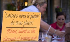 A bilingual sign in English and French in Quebec City