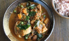 Yohini Nandakumar’s Sri Lankan inspired chicken curry, with sweet potato and pea.