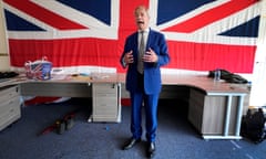 Nigel Farage at Reform UK’s office in Clacton-on-Sea.