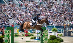 Great Britain’s Laura Collett aboard London 52 during the final showjumping round when she sealed gold for the team