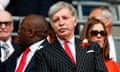 FBL-ENG-FACUP-ARSENAL-CHELSEA<br>Arsenal’s US owner Stan Kroenke waits for kick off in the English FA Cup final football match between Arsenal and Chelsea at Wembley stadium in London on May 27, 2017. / AFP PHOTO / Adrian DENNIS / NOT FOR MARKETING OR ADVERTISING USE / RESTRICTED TO EDITORIAL USE (Photo credit should read ADRIAN DENNIS/AFP/Getty Images)