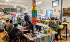 ‘Help yourself’: A community event in the original hub after the Northern Rivers Floods, Wardell Hall, New South Wales.